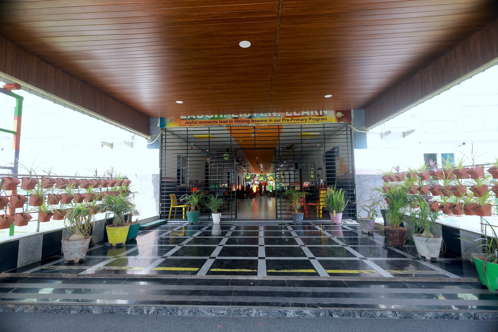 Entrance hall decorated with plants